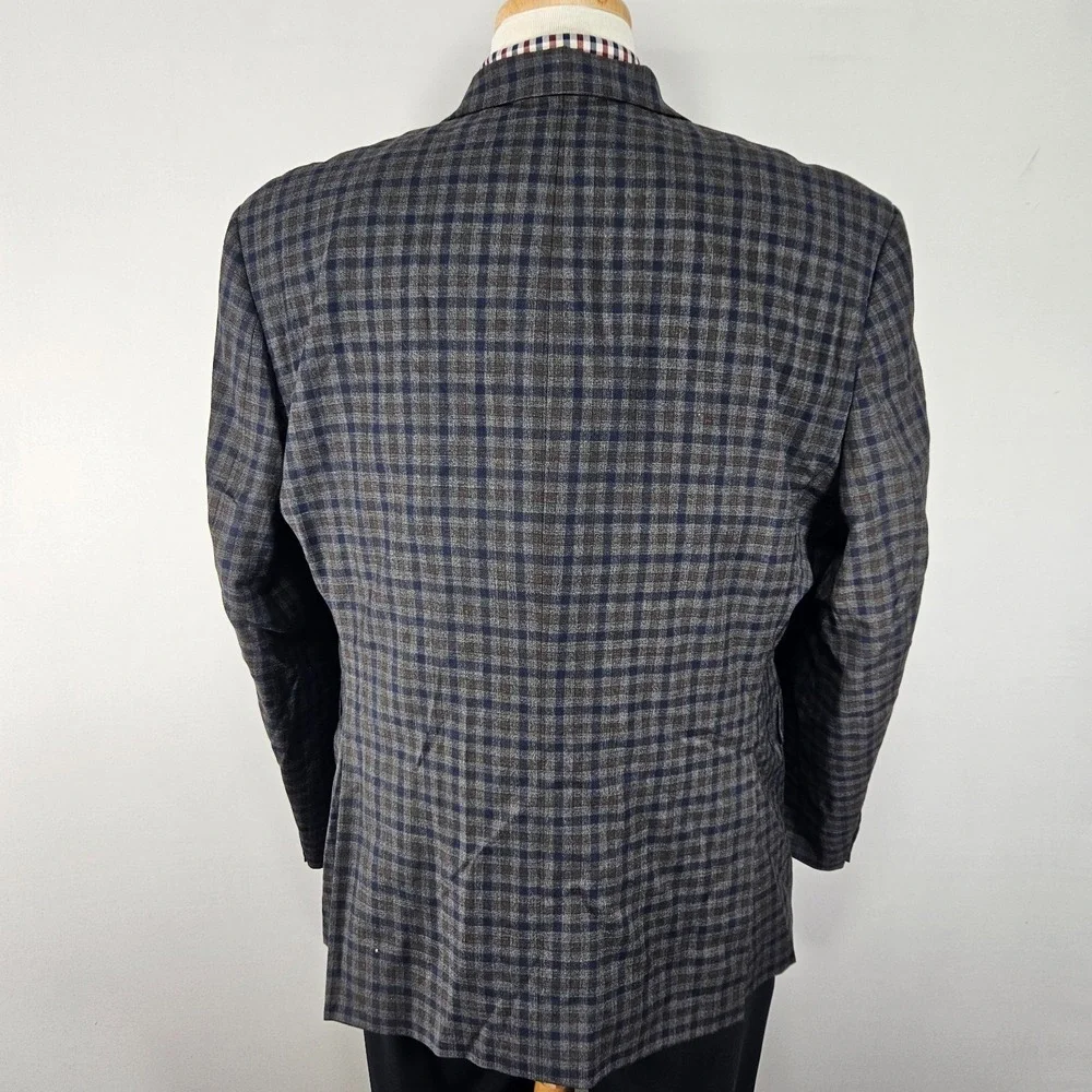 Daniel Hetcher Men's Sport Coat Blazer Two Button Checked Wool Multi-color 44S‎